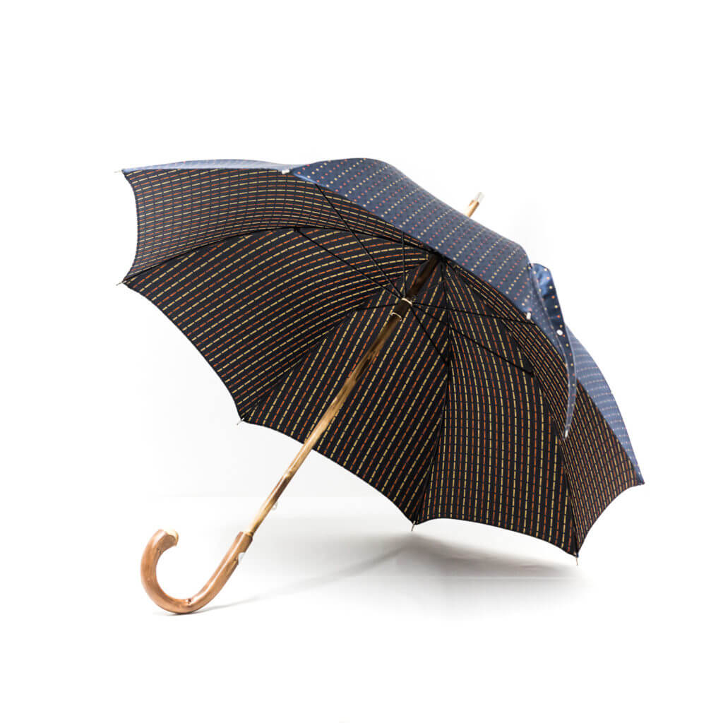 Parapluie luxe anglais de marche tissé bleu